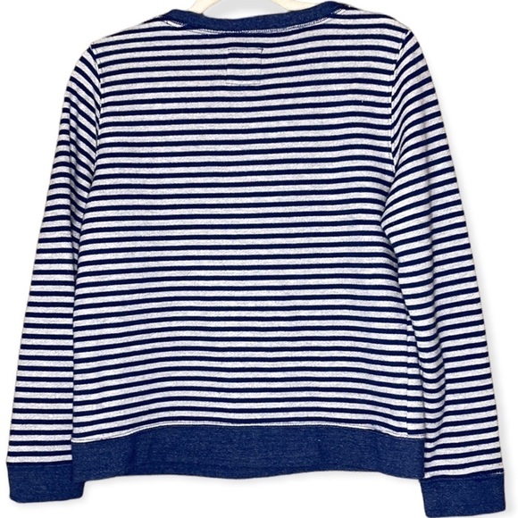 Levi’s | Blue Gray Striped Sweatshirt Logo Crew Neck XL - Picture 2 of 6